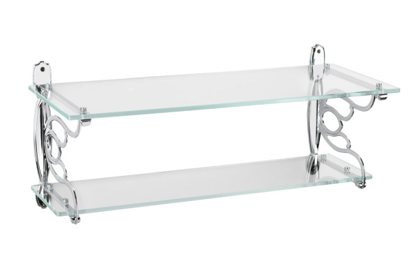 12136A40 Wall mounted double glass bath shelf