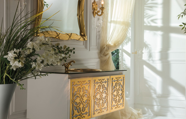 ANATOLIA GOLD & WHITE WALL HUNG VANITY